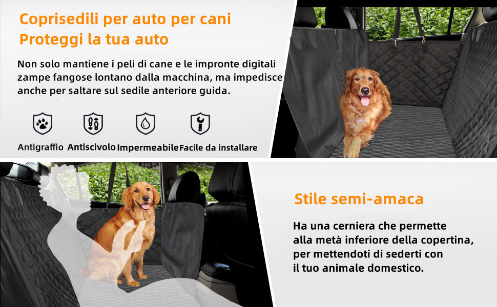 BingoPaw Seggiolino auto per cane, auto taglia grande Coprisedile Auto per Cani seggiolino