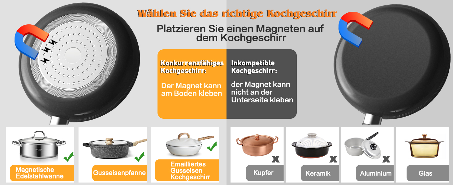 ein Bild von einem Herd mit Metalldeckel und schwarzem Griff.