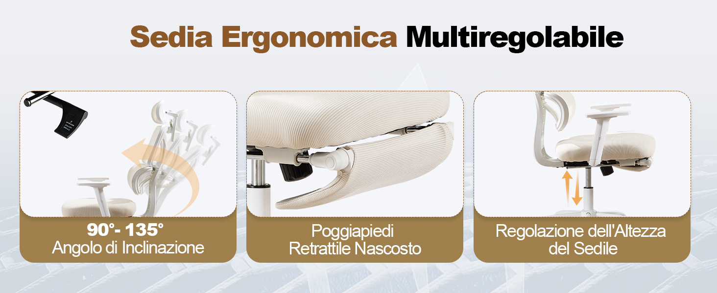 Sedia Ergonomica Multiregolabile