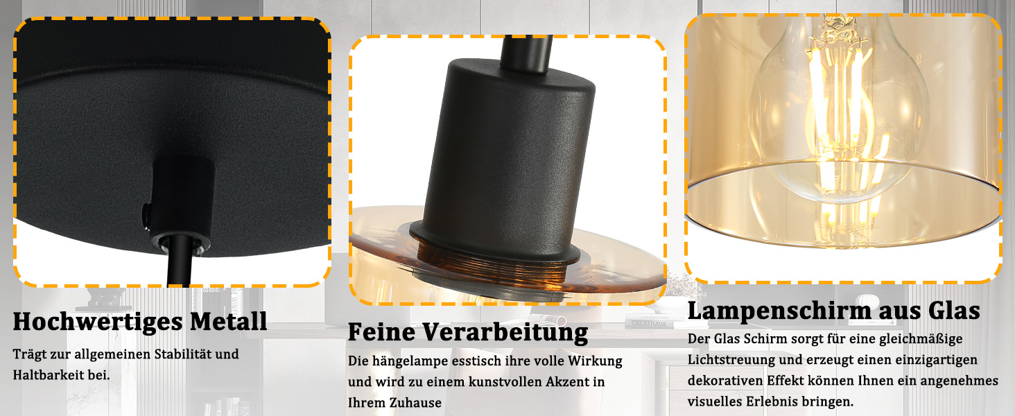Glas retro pendellampe