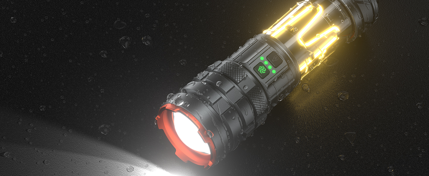 Torche LED Tactique Super Puissante 35 000 000 LM - Portée 8000m, Batterie 18650 Rechargeable USB