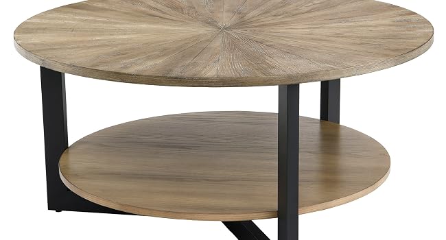 PADMA HOUSE Table basse ronde en bois massif table de salon table de canapéMeuble de Salon Bureau