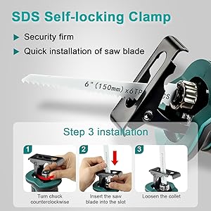 Changement de lame sans outil