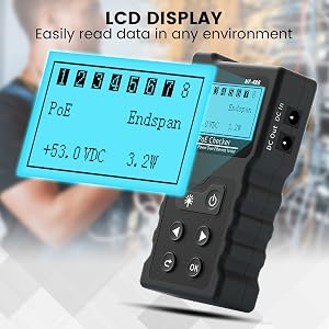 Noyafa Testeur de Tension et de Corrente PoE con tester del cavo LCD con funzione POE