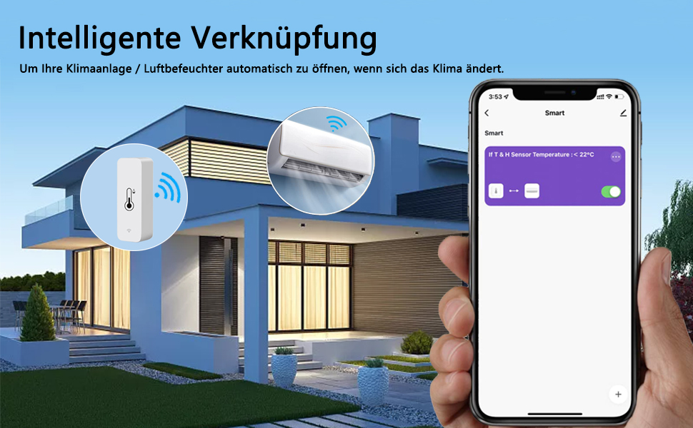 une main tenant un téléphone intelligent avec une application de maison intelligente à l'écran