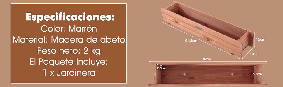 Arriate de Madera de Jardín