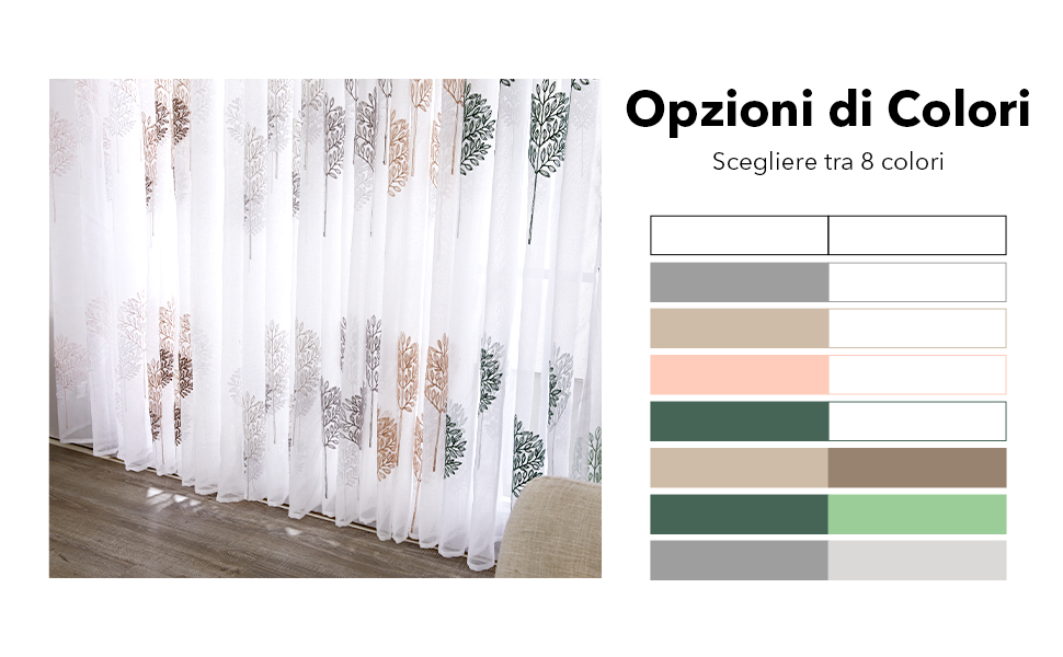 Deconovo Tende Trasparenti in Voile per Interni 140x175 CM, Tende (n6H)