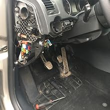 the car's interior is covered with a lot of wires