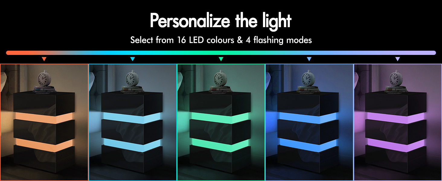 ELFORDSON LED Bedside Tables