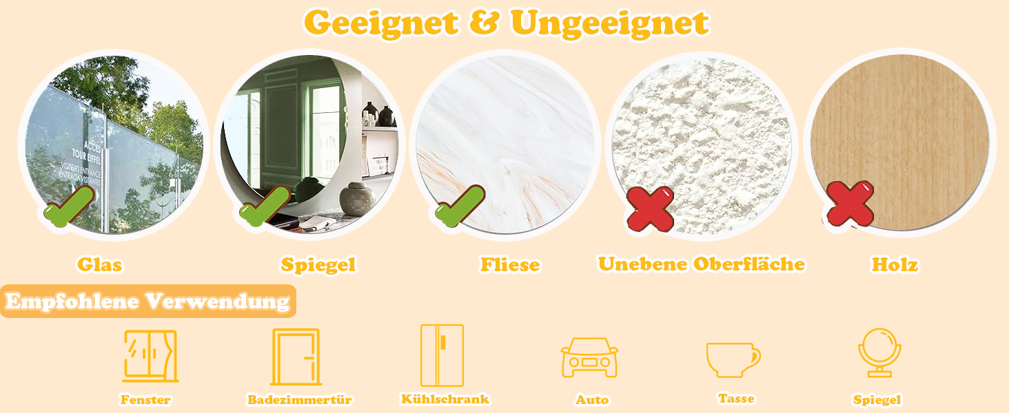 Der Text lautet „Designed & Ungewixed“. Die Infografik zeigt kreisförmige Symbole für verschiedene Produktmerkmale/Schritte mit Symbolen für Konfiguration, Anpassung, Produktkombinationen und Einrichtung.