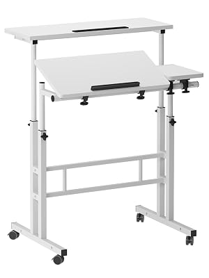 adjustable table with wheels