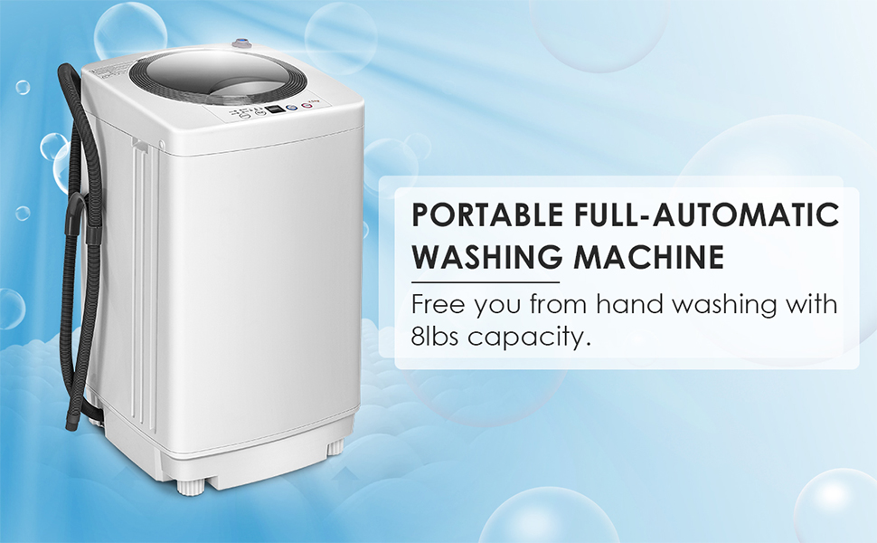 Auertech Set Lavatrice E Asciugatrice Portatile 11,3kg+4,5kg - Completamente Automatico Per Appartamento