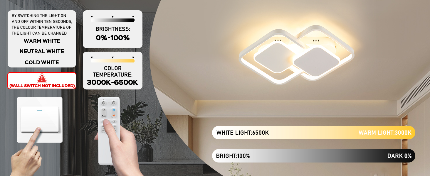 Der Text lautet „Bild 4“. Installationsvorgang, bei dem von Hand eine scheinbar moderne LED-Deckenleuchte mit geometrischem Design montiert wird.