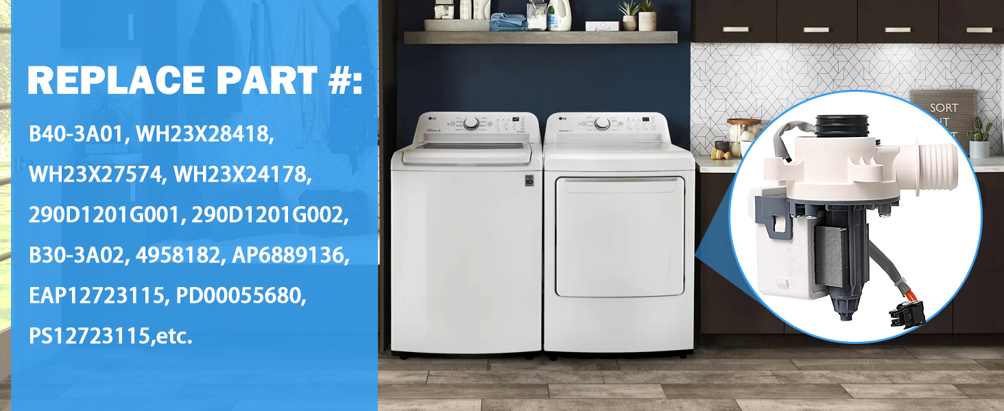 Removes water from the washer during the drain portion of the cycle