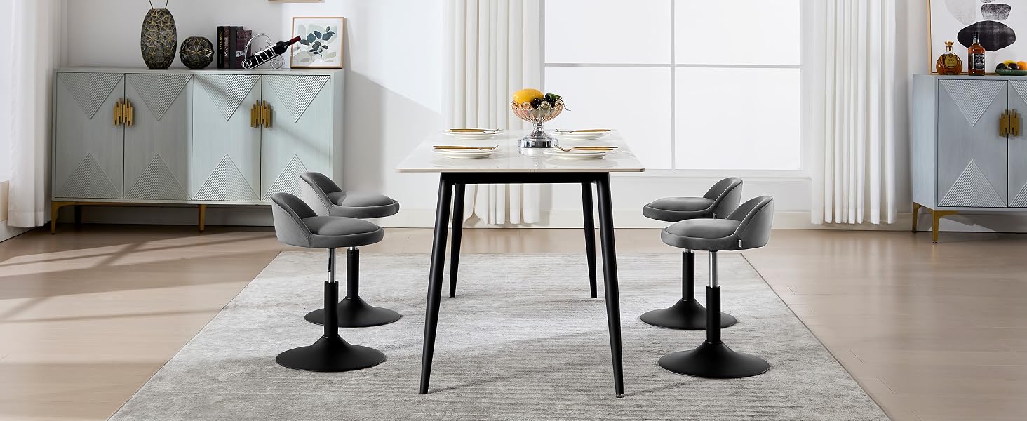 WOLTU Taburete Tocador, Silla Escritorio Ergonomica, Taburete con Respaldo, Altura Ajustable