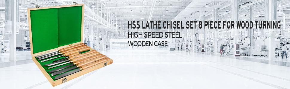 VEVOR Ensemble De Burin à Tour Tour à Bois à Table De Travail à Haute Vitesse 8pcs Pour Les Laboratoires 10 Ensembles de ciseaux à bois