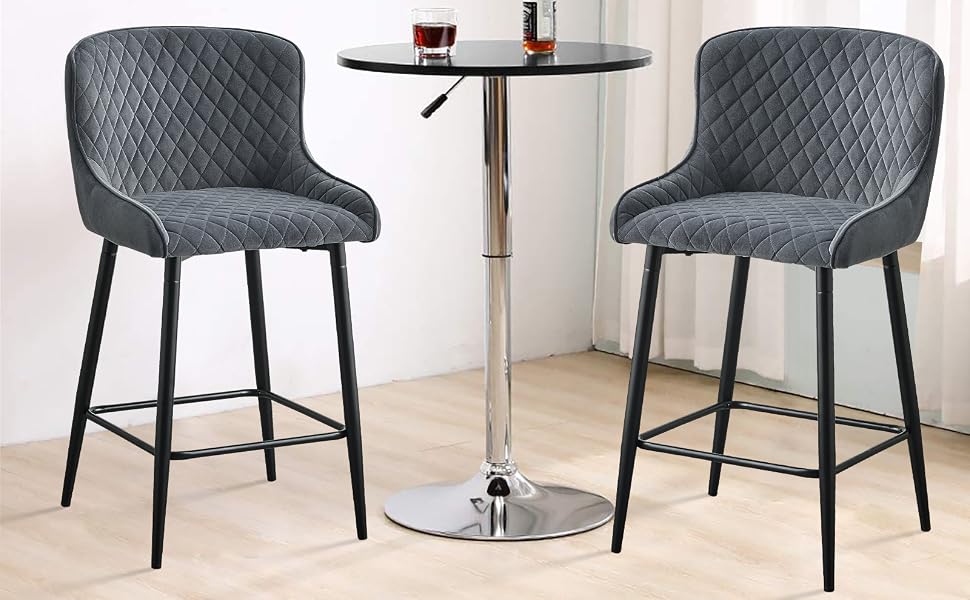 Velvet Industrial Breakfast Dining Stools
