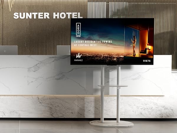 UNHO Supporto TV da Pavimento Bianco per 40-75 Pollici 