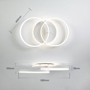 Technical diagram showing dimensions of circular rings or halos, with measurement annotations indicating sizes in millimeters.