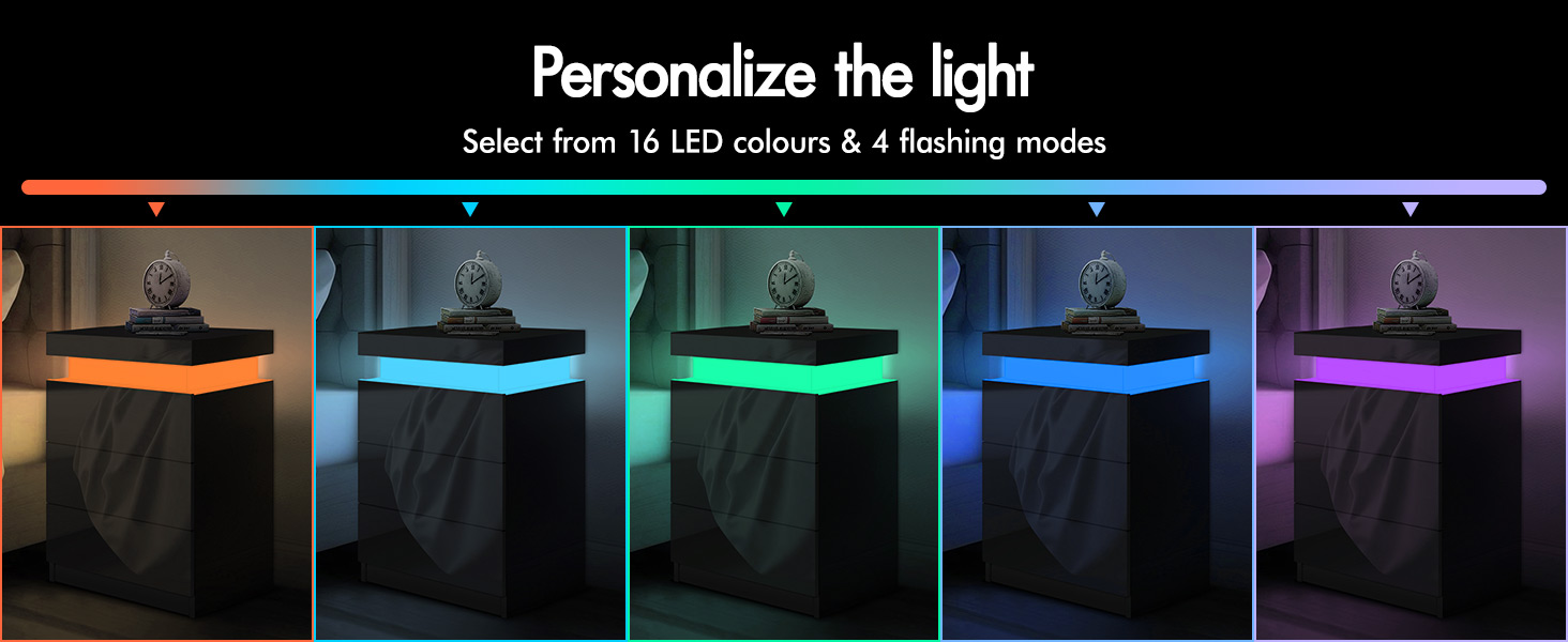 ELFORDSON LED Bedside Tables