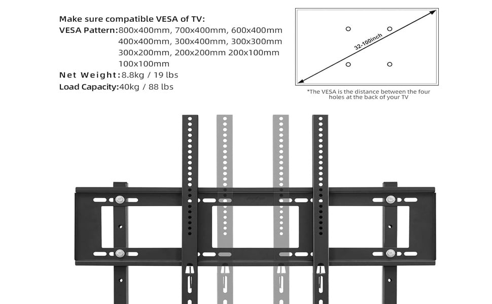 UNHO Supporto TV da Pavimento Porta TV da Terra Stand TV per 32-65 Pollici Porta Televisore 