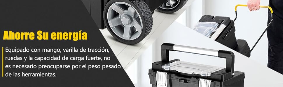 Set 2 Cajas De Herramientas Negro Con Tapa Organizadora Y Cerradura Plástica | Rimax