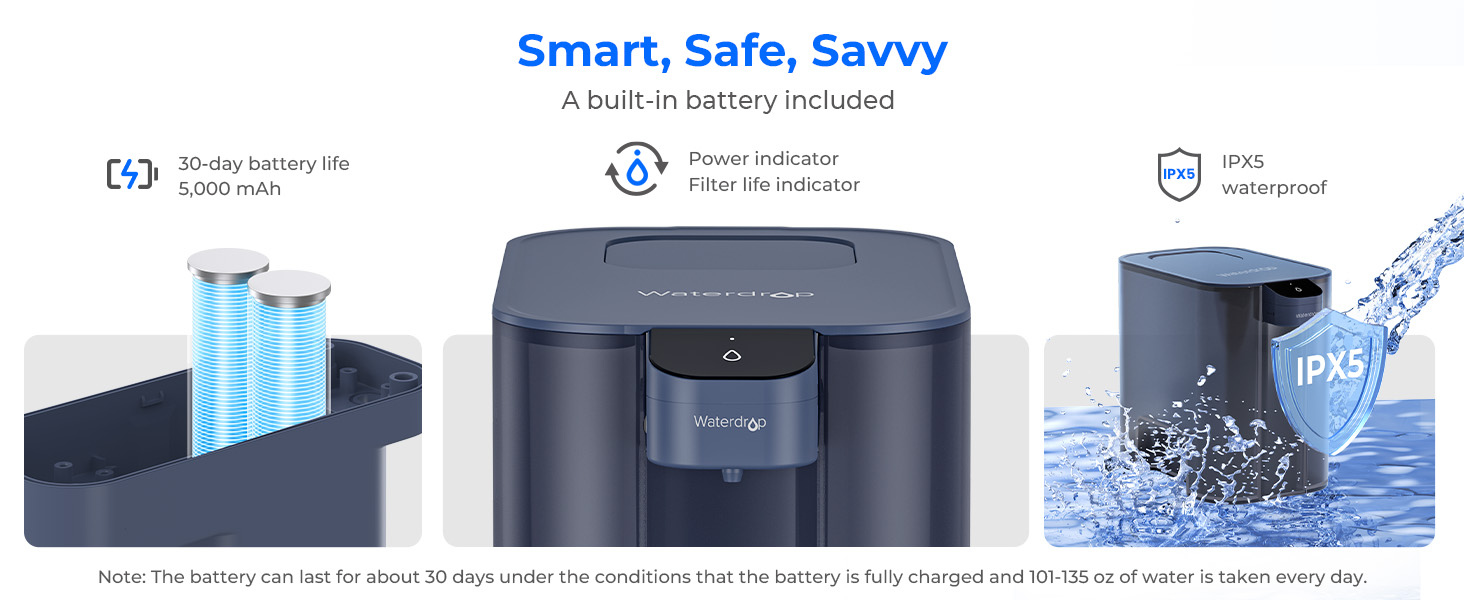 waterproof electric water filter
