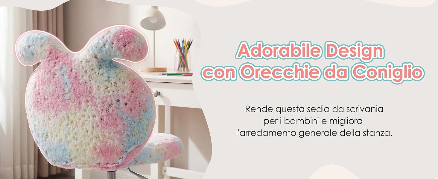 Il testo recita «Adorable Design». Peluche o cuscino a forma di cuore nei colori rosa pastello e blu con una consistenza morbida e frizzante sulla superficie.