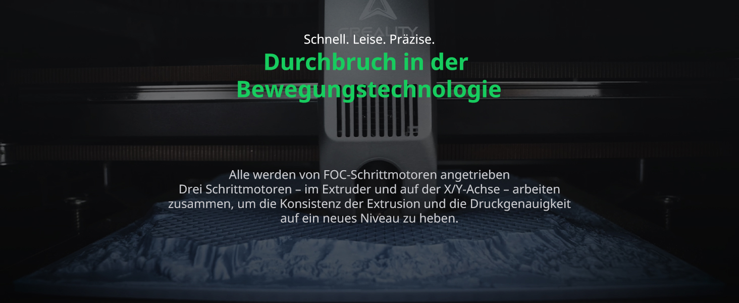 Der Text lautet „Durchbruch in der Bewegungstechnologie“. Dunkles, atmosphärisches Marketingbild mit verschwommenen abstrakten Elementen und Textüberlagerung.
