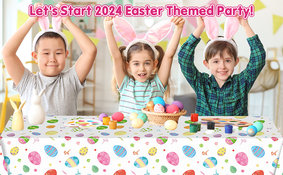 Manteau en plastique amovible de huevos de Pascua rectangulaire pour la décoration de table de printemps pour la maison