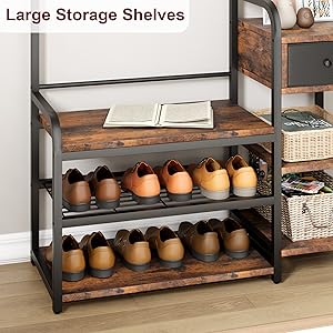  Hall Tree with Shoe Bench