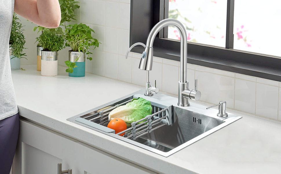 Tarjas Para Cocina Acero Inoxidable Feetron Regadera Para Fregadero Cepillado Cocina