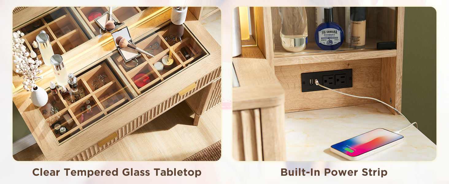 vanity desk with mirror