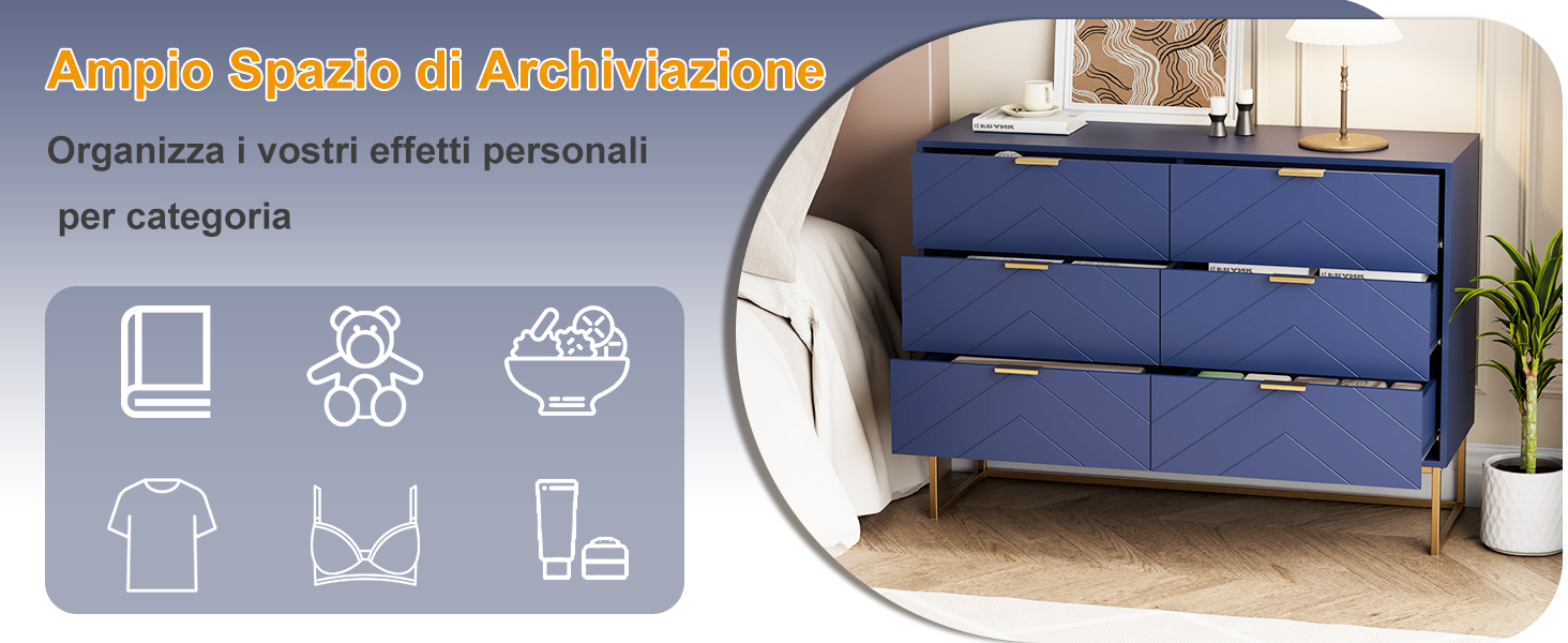 cassettiera con ampio spazio
