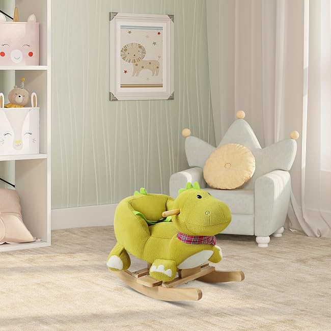 WOLTU Baby Rocking Plush Dinosaur Rocking Chair Rocker Toy Green