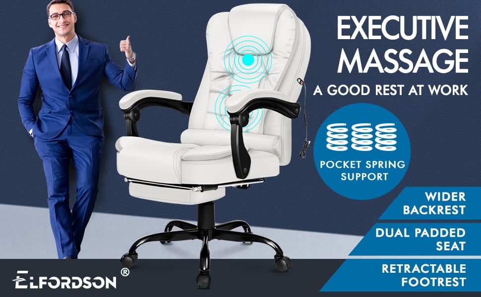 Massage Office Chair - White