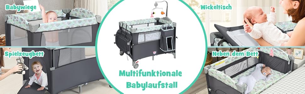 Multifuktionale Babylaufstall
