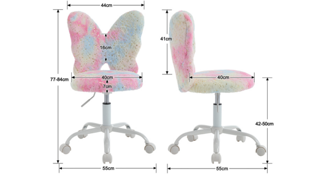 chaise d'étude en fausse fourrure douce