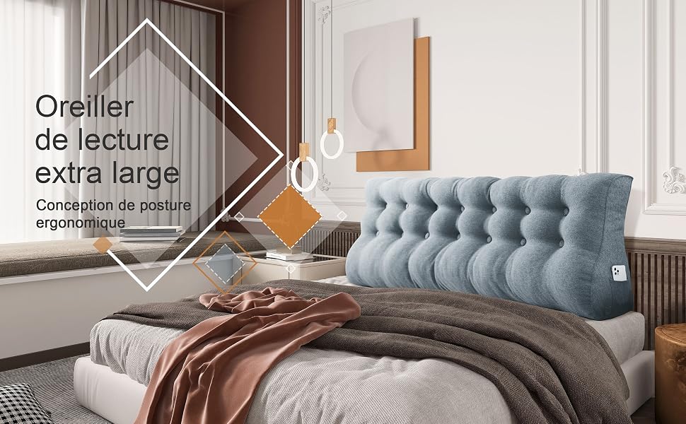 VERCART Coussin Lombaire Cale Oreiller de Lecture Coussin
