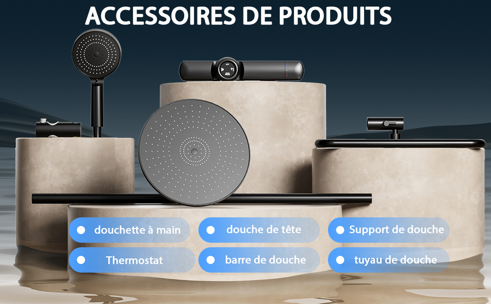 Le texte indique « Image 7 », « ACCESSOIRES DE PRODUITS ». Présentation d'accessoires et d'équipements de photographie de produits avec des articles étiquetés en français.