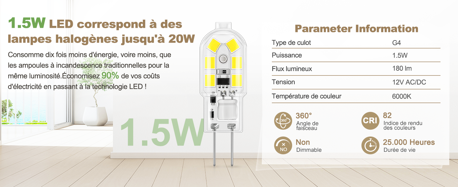 Ampoule LED G4 à Connexion Arrière – Euroaccessoires – 3613750056059