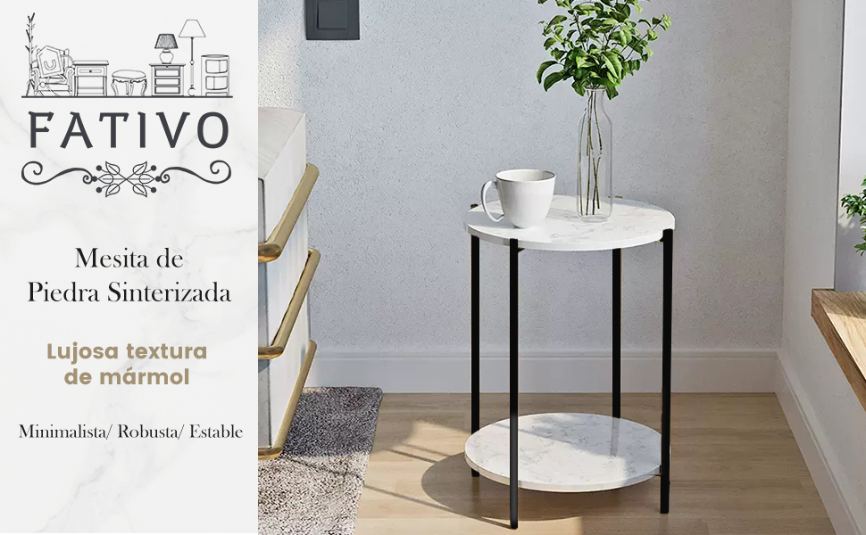 mesa auxiliar marmol