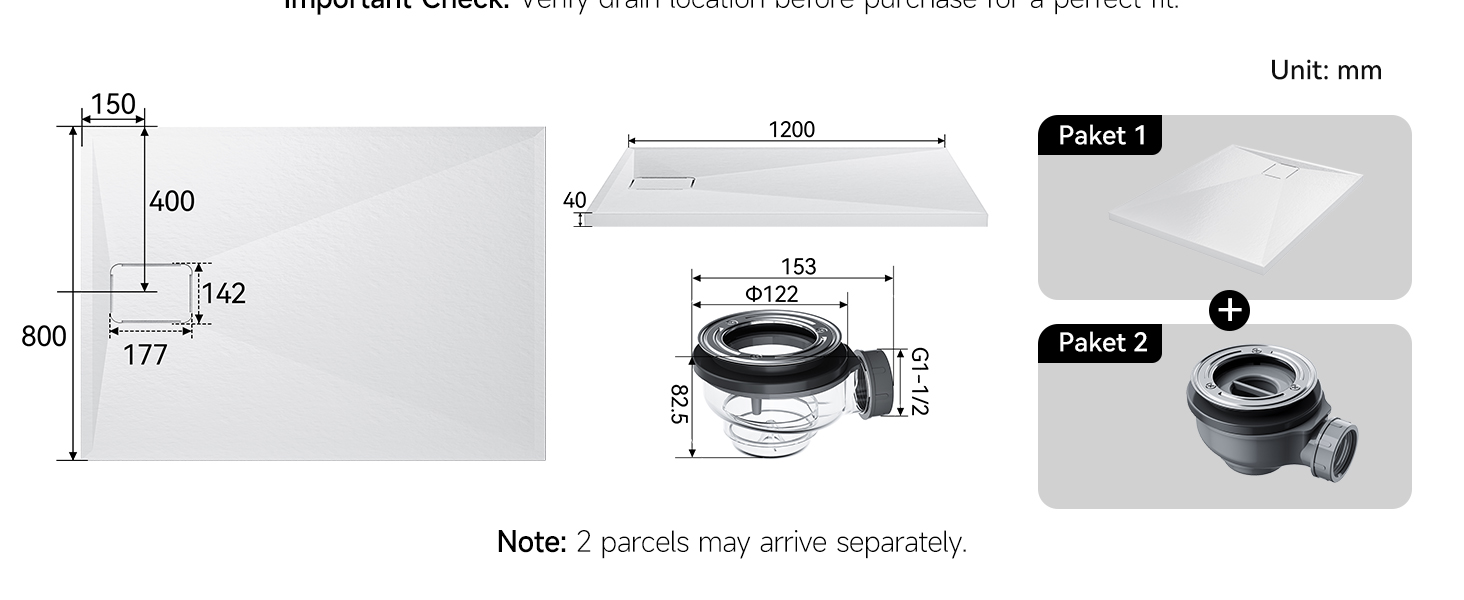 Technical engineering drawings showing detailed measurements and specifications for what appears to be mechanical parts or components. Multiple views with dimensional annotations.