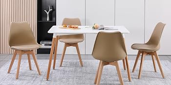 Chaises de Salle à Manger scandinave, Chaise de Bureau rétro,(Bleu Clair, Lot de 4)