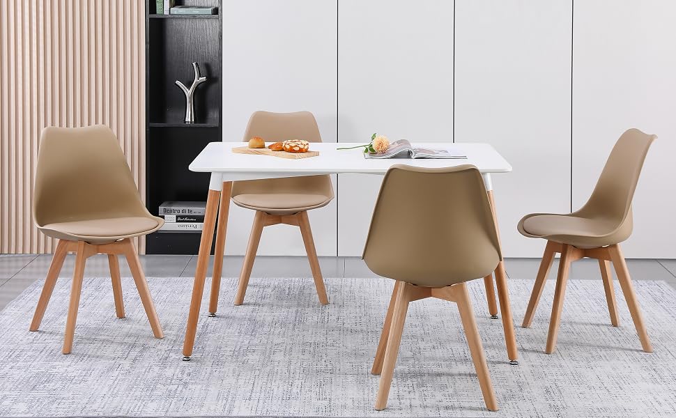 Chaises de Salle à Manger scandinave, Chaise de Bureau rétro,(Bleu Clair, Lot de 4) 