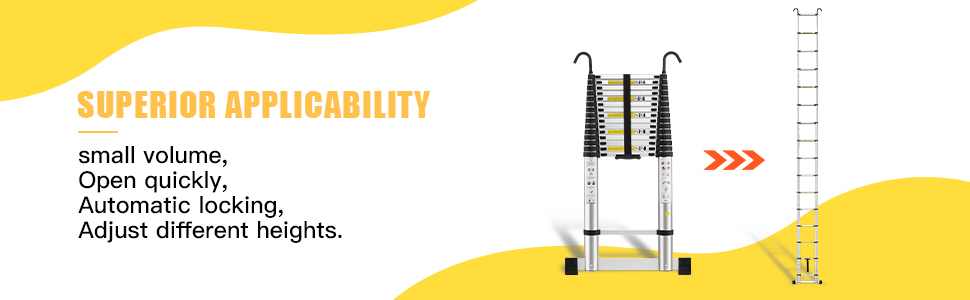 Échelle Télescopique 6,2M en Aluminium Bricolage Pliable
