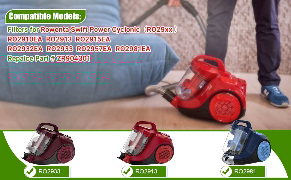 2 Pièces Filtre HEPA pour Aspirateur Rowenta Swift Power Cyclonic RO29xx Filtres Accessoire