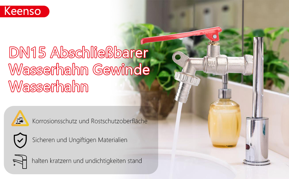 Outil de jardin extérieur pour la maison du robinet verrouillable avec robinet d'eau filetage 