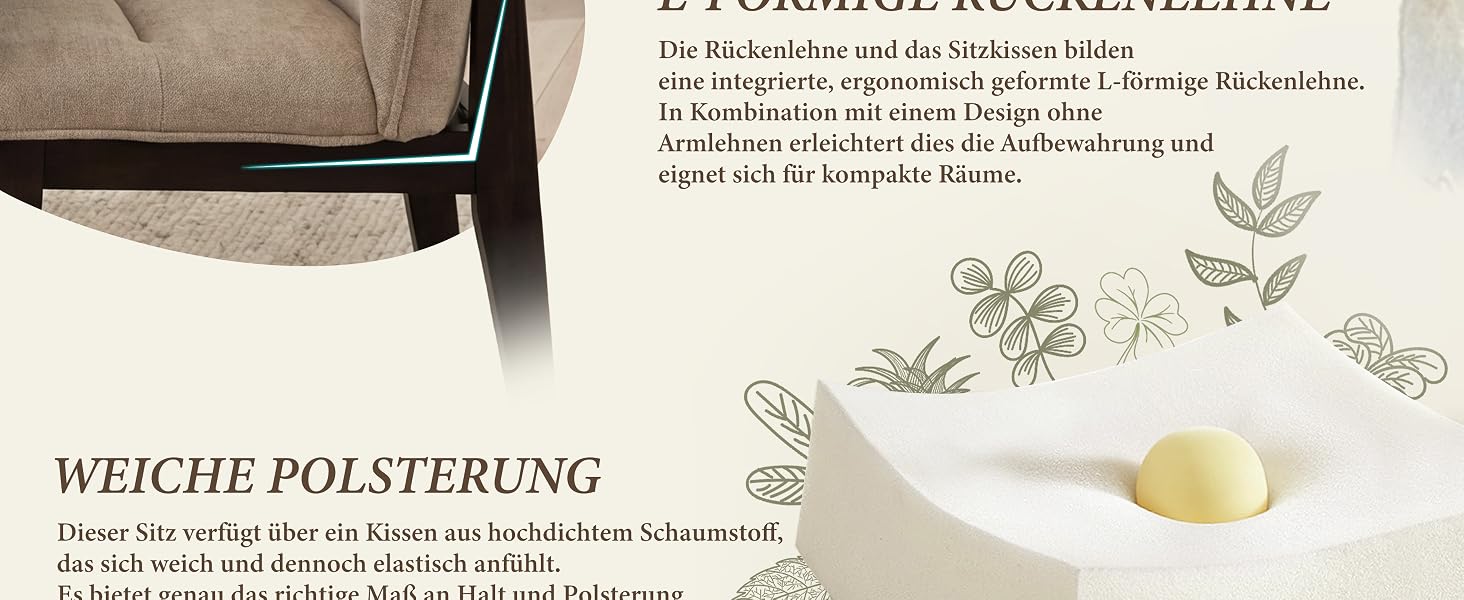 Der Text lautet „WEICHE POLSTERUNG“. Demonstrationsserie, die die Platzierung von Kissen oder weichen Materialien in einem Produkt zeigt.