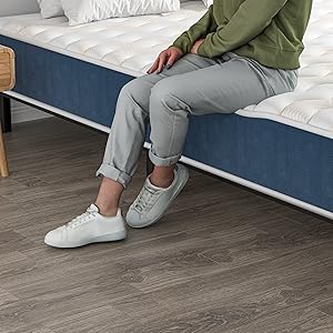 Ensemble Composè,Matelas à Ressorts ensachés+robuste cadre de lit 